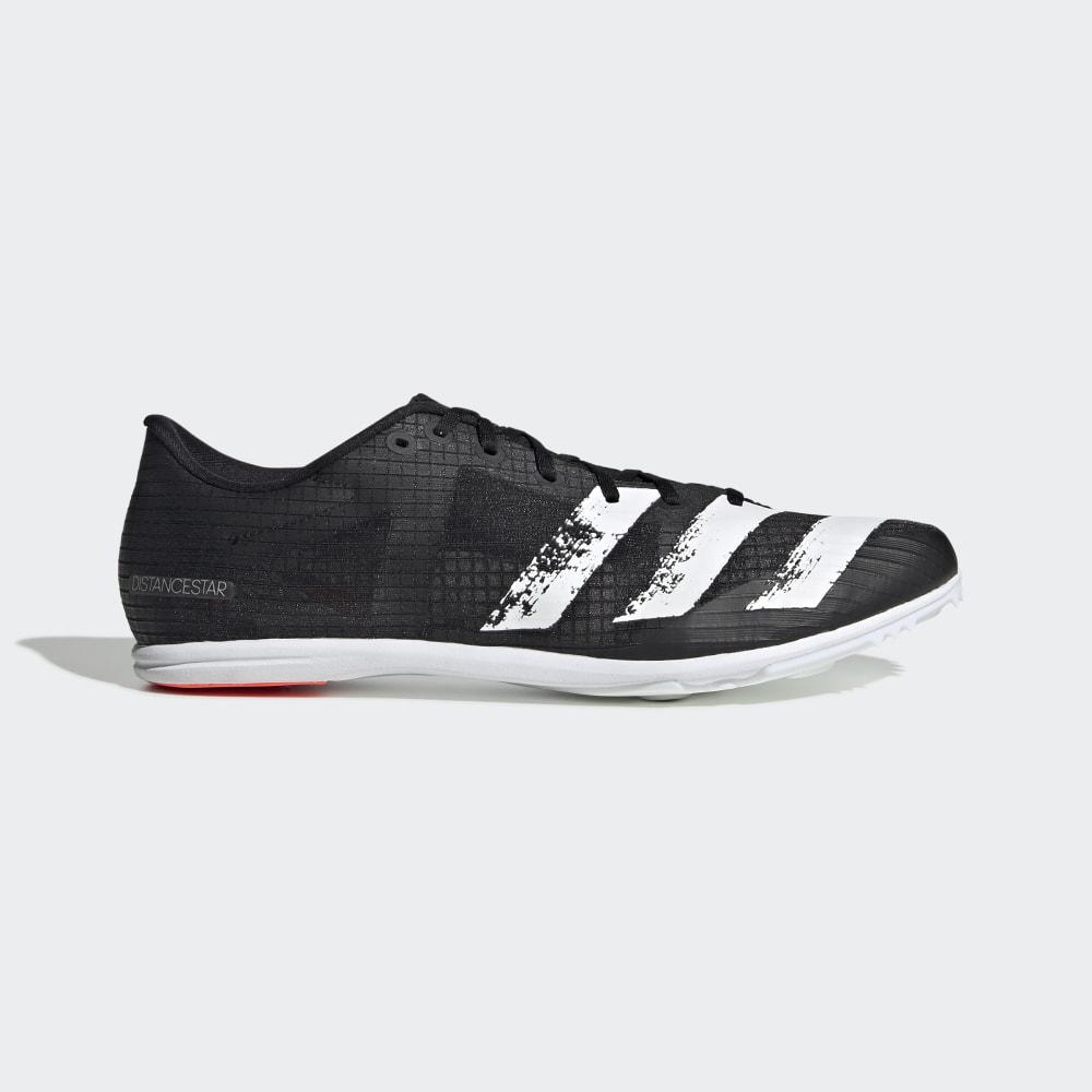 Adidas Men's Distancestar Track Spikes Black/White/Coral Ireland EG1201